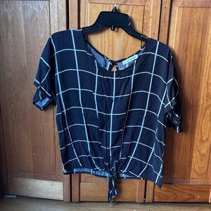 Black and White Checkered Women's Top